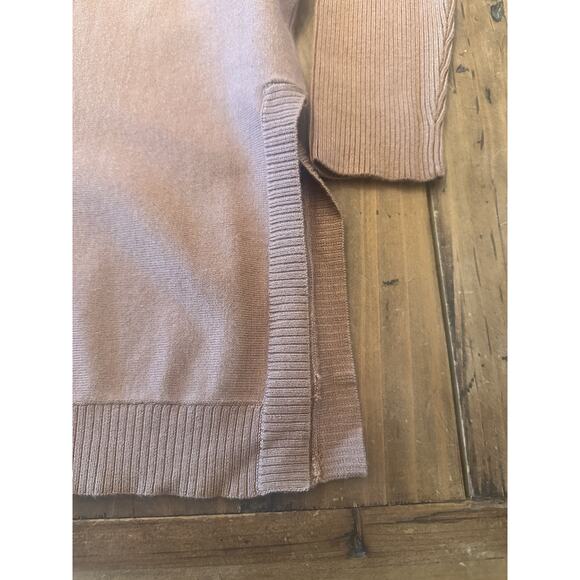 Boston Proper Size Small Tunic Sweater Tan Ribbed Turtleneck Capsule Minimalist - Picture 5 of 13